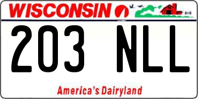 WI license plate 203NLL