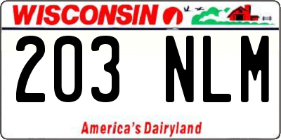 WI license plate 203NLM
