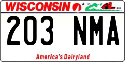 WI license plate 203NMA