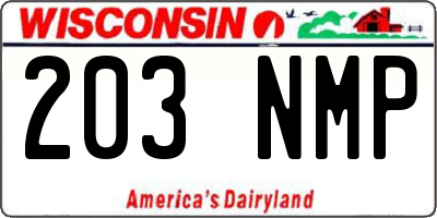 WI license plate 203NMP