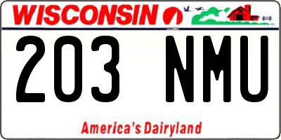 WI license plate 203NMU