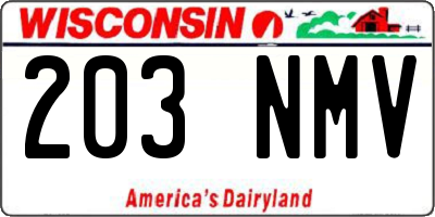 WI license plate 203NMV