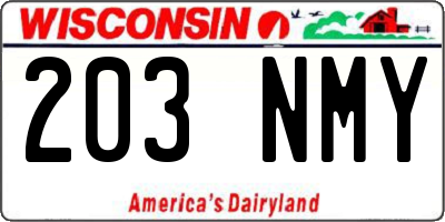 WI license plate 203NMY