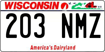 WI license plate 203NMZ