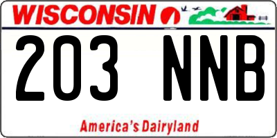 WI license plate 203NNB