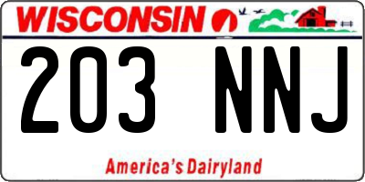 WI license plate 203NNJ