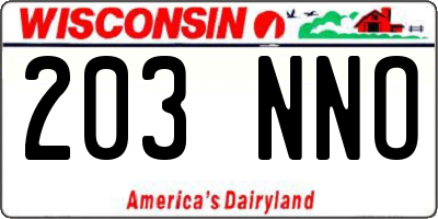 WI license plate 203NNO