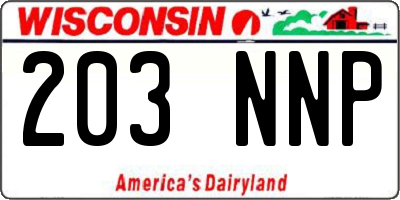 WI license plate 203NNP