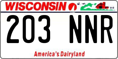 WI license plate 203NNR