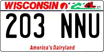 WI license plate 203NNU