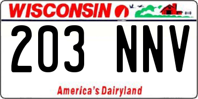 WI license plate 203NNV