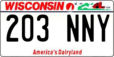 WI license plate 203NNY
