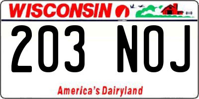 WI license plate 203NOJ