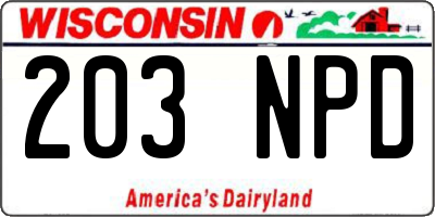 WI license plate 203NPD