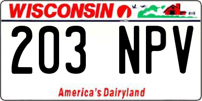WI license plate 203NPV