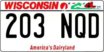 WI license plate 203NQD