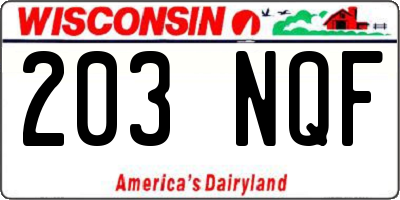 WI license plate 203NQF