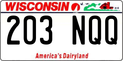 WI license plate 203NQQ