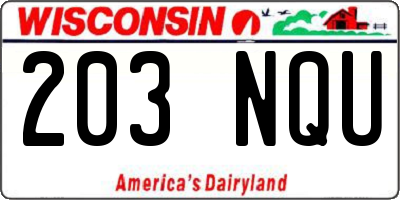 WI license plate 203NQU