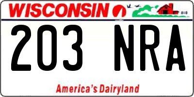 WI license plate 203NRA