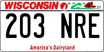WI license plate 203NRE