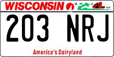 WI license plate 203NRJ
