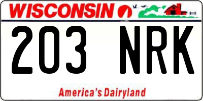 WI license plate 203NRK