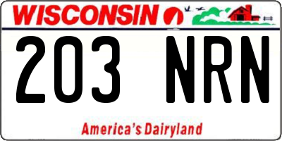 WI license plate 203NRN