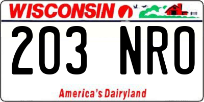 WI license plate 203NRO