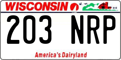 WI license plate 203NRP