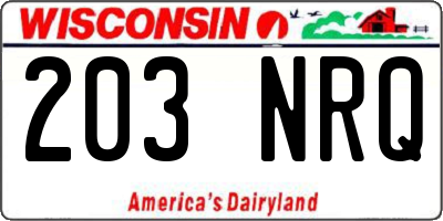 WI license plate 203NRQ