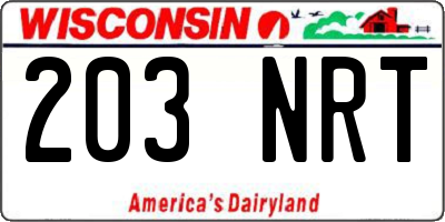 WI license plate 203NRT