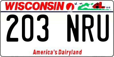 WI license plate 203NRU