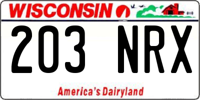 WI license plate 203NRX