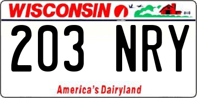 WI license plate 203NRY