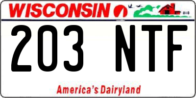 WI license plate 203NTF