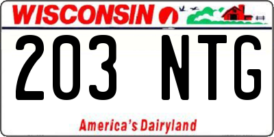 WI license plate 203NTG