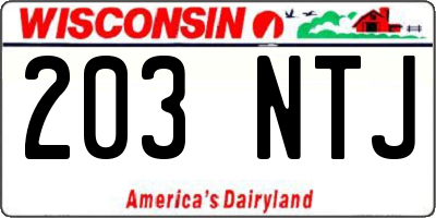 WI license plate 203NTJ