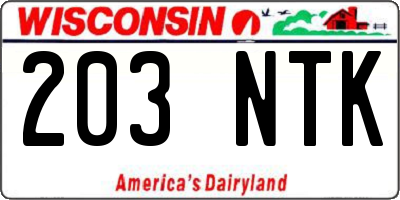 WI license plate 203NTK