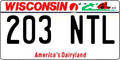 WI license plate 203NTL