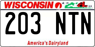 WI license plate 203NTN