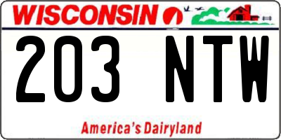 WI license plate 203NTW