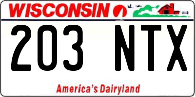 WI license plate 203NTX