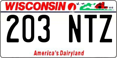 WI license plate 203NTZ