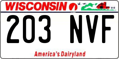 WI license plate 203NVF