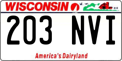 WI license plate 203NVI
