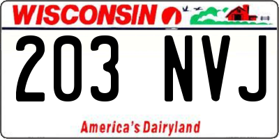 WI license plate 203NVJ