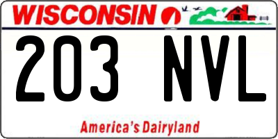 WI license plate 203NVL