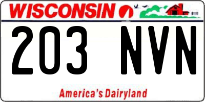 WI license plate 203NVN