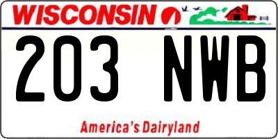 WI license plate 203NWB